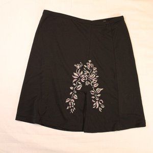 Black floral skirt